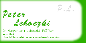 peter lehoczki business card